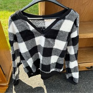 soft fuzzy checkered sweater - women’s 2x